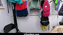 Gorgeous petite teen shoplifter caught and punished by mall guard in garage encounter