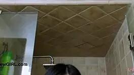 Asian Teen Model Enjoys A Sensual Bath, Hinting At Mommy Milf Lesbian Massage On Sofa