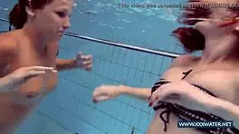 katrin and lucy big tits underwater in bikini nudist beach fun