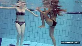 katrin and lucy big tits underwater in bikini nudist beach fun