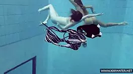 katrin and lucy big tits underwater in bikini nudist beach fun