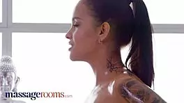 sofia lee and czech babe in massage room lesbian session