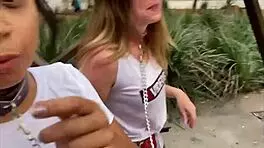 Walking With Collared Girls In Sao Paulo Exhibitionism