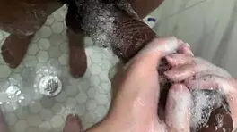 Teen cleans stepbrother's monster cock intensely