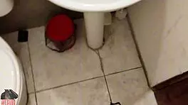 Huge Monster Cock Masturbates With Homemade Fleshlight At Work