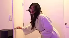 Sad guy receives therapy from a busty latina babe, cami strella, in a homemade session