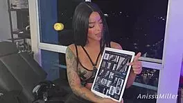 Sexy Brunette Anissamiller Pays Tattoo Artist With Service
