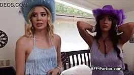 'give me those concert tickets,' she says, as they enjoy a blowjob sandwich in the group.