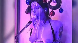 Devil filled with cum passionately gives blowjobs and uses huge dildo!