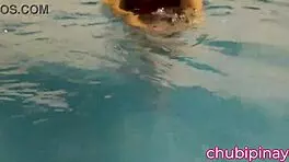 Flashing Boobs in Public Swimming Pool