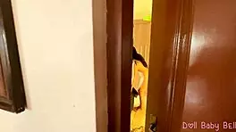 Stepsister gets wet for not cleaning the garden in roleplay fantasy.