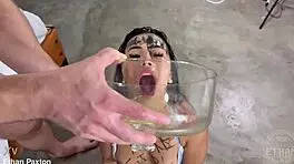 Petite teen gets slapped and choked during extreme anal