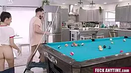 Stepbro And Stepsis Play Pool Game Whoever Wins Doesnt Have To Clean For A Month