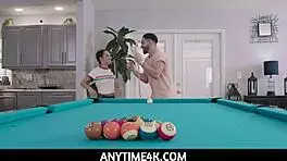 Anytime4k teen freya von doom gets used on a pool table.