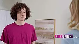 suggestive petite teen reveals tight pussy riding with underwear on