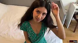 Hottie lost the game, walks with cum on face 😏