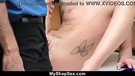 female thief gets caught filling duffel bag with stolen goods and begs for mercy - myshopsex