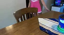 cheerleading stepdaughter gets fucked by her stepdaddy in roleplay
