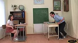 Girls in class seduce and fuck professors under their skirts.