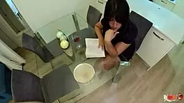 By mistake i took my step dads viagra and my hot stepmom helped me cum