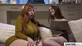 my tiny stepdaughter scissorfucks my hairy pussy with small tits.