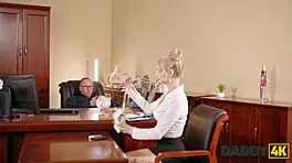 cute naomi love shows big natural tits and shaved pussy to future boss