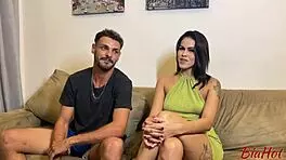 Big ass brunette takes intense doggystyle fuck in casting and craves hot cum