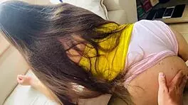 Venezuelan stepmom in Mexico lets stepson cum on her tits for money 💰