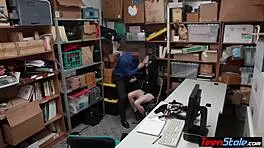 Pale Tiny Teen Suspect Gets Punished By Police Officer At Work