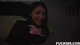 petite teen maya wolfe gives intense blowjob to her stepbro