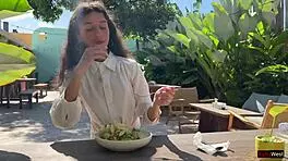 Friend Cums On Face In Cafe For Sperm Food.