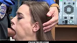 Teen thief caught and strip searched hard in security office by big cock guard