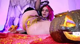Latina Inserts Pumpkin In Big Ass Causing Swelling In Quickie