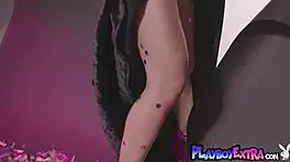 roxy ferrari, the bombastic naked latina teen, welcomes the new year with her big tits and shaved pussy on display