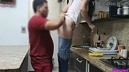 We were left alone at home and I took advantage of my delicious friend.