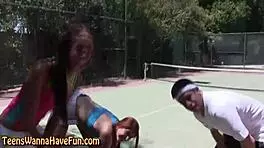 Bendy real teen spanked at outdoor party