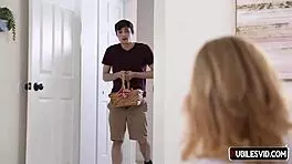 little princess unboxes her juice box, shy blonde getting deepthroat and creampie fucked