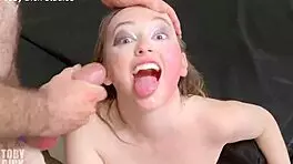 Bold anal session with big titty teen getting slapped and ass licked