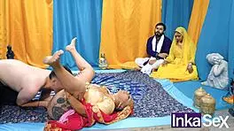 curvy indian milf seduces with huge natural tits in taboo flashing