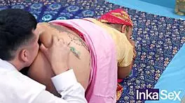 curvy indian milf seduces with huge natural tits in taboo flashing