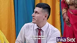 curvy indian milf seduces with huge natural tits in taboo flashing