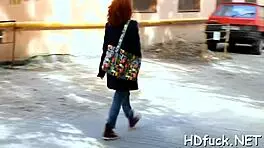 Amateur teen girl gets her tight ass banged hard from behind.