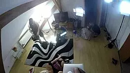 Big Dick Blowjob Threesome Party With School Uniform Skirts And Stockings On High Heels Backstage