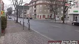 this normal german teen got talked into first-time street sex