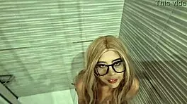 Blonde Couple Enjoys Shower Time Together