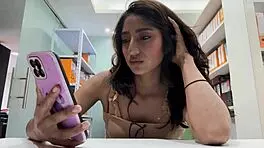 Young Girl Masturbates in Office and Gets Huge Ass Blowjob as Surprise