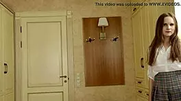 hot virgin brunette masturbates tight pussy for defloration