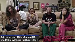 Aria Nicole spreads her shaved pussy for the nurse