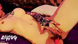 Girl masturbates with big tits and ass