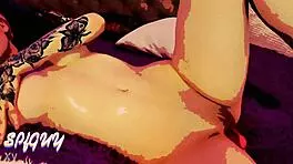 Girl masturbates with big tits and ass